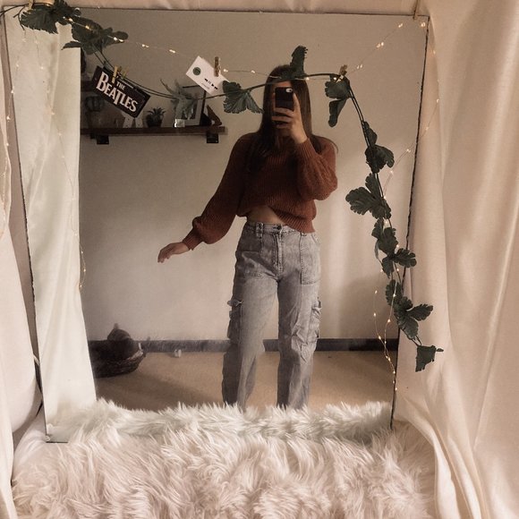 Vintage American Eagle Burnt Orange Knit Sweater ☕🍂 - Picture 3 of 4